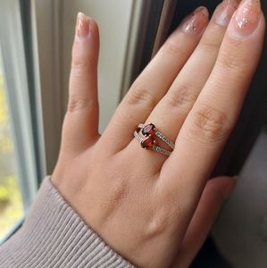 Double Garnet ring size 7